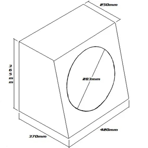 SUBWOOFER BOX FOR 12" SINGLE SUB BLACK