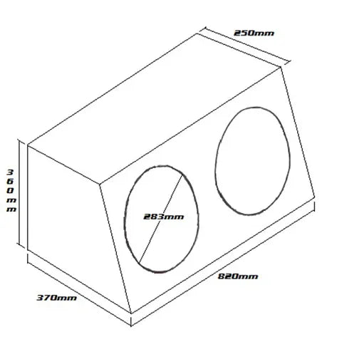 SUBWOOFER BOX FOR 2 X 12" SUB DOUBLE BLACK